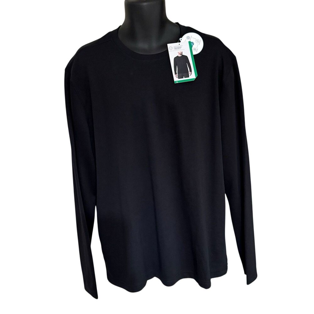 MONDETTA Outdoor Project Men's Shirt T-Shirt XL Crew BLACK Recycled Tee NEW